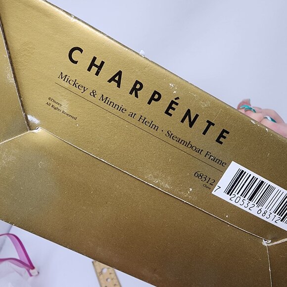 Vintage Disney Mickey Minnie Steamboat Resin Photo Frame Charpente 6.5x5.25in - Picture 3 of 8